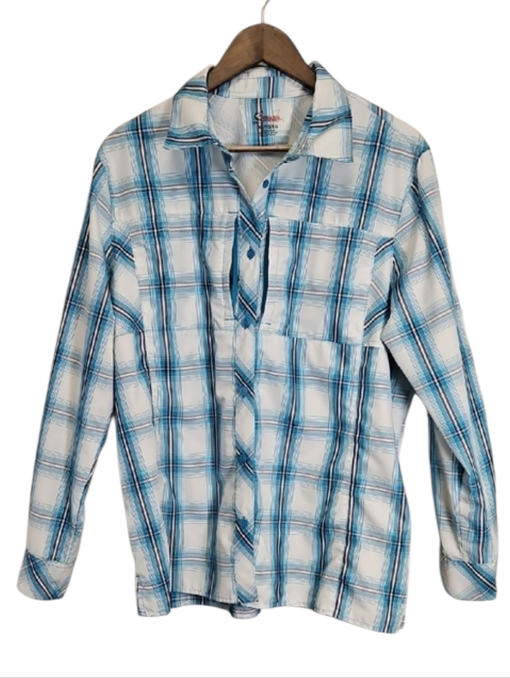 World Wide Sportsman Men's Blue Plaid Button-Up Shirt, Size XL